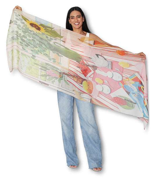 The Artists Label - Viscose Scarf / Afternoon Tea and Pacific Ocean Views - The Ivy Room Adelaide