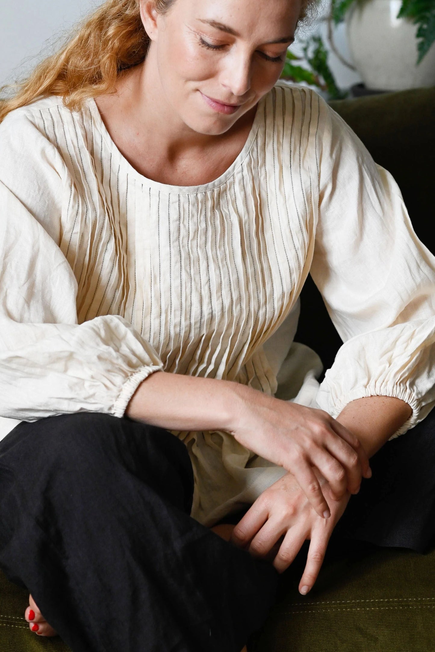 Lazybones - Amelia Linen Top / Cream