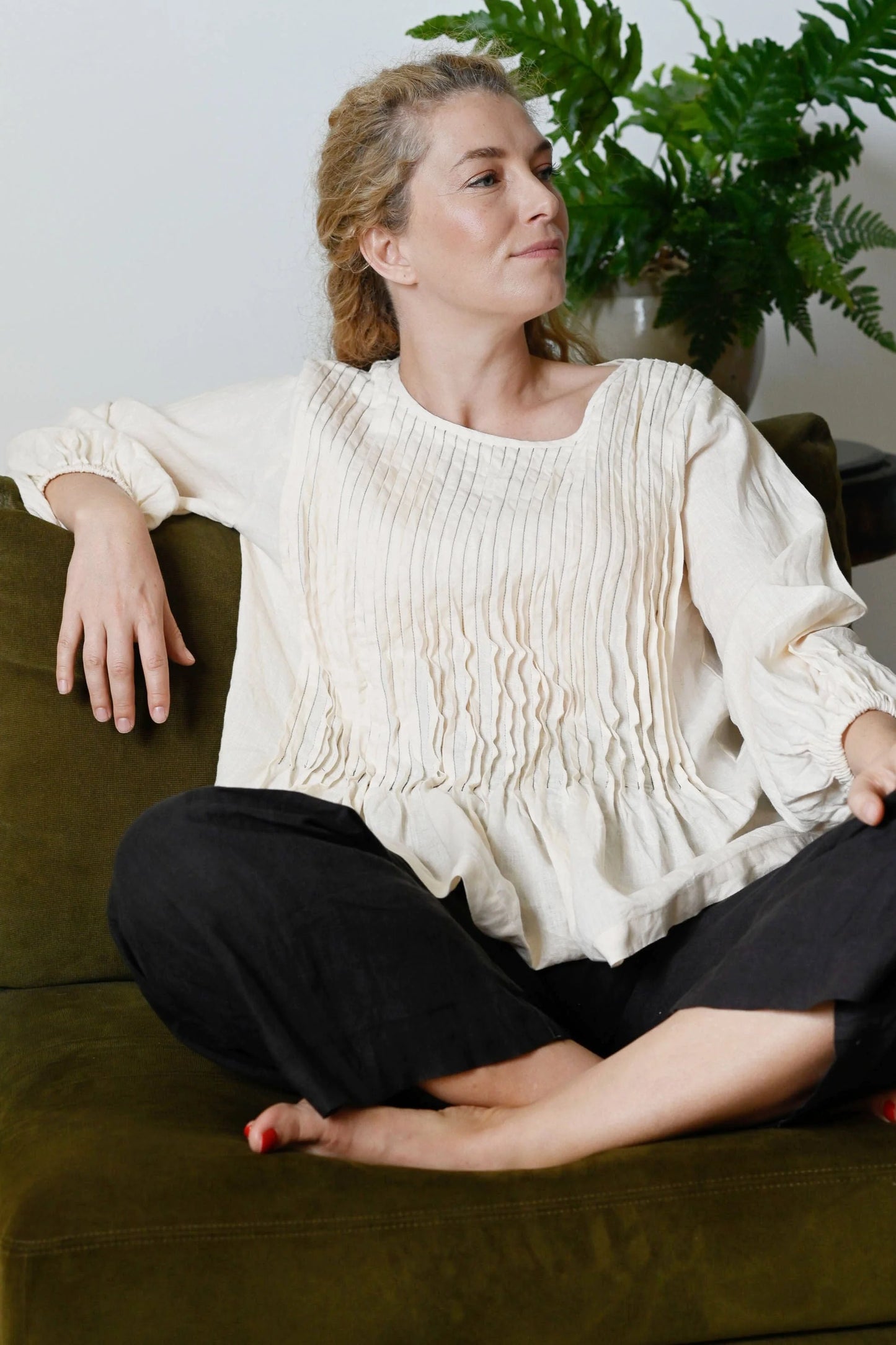 Lazybones - Amelia Linen Top / Cream