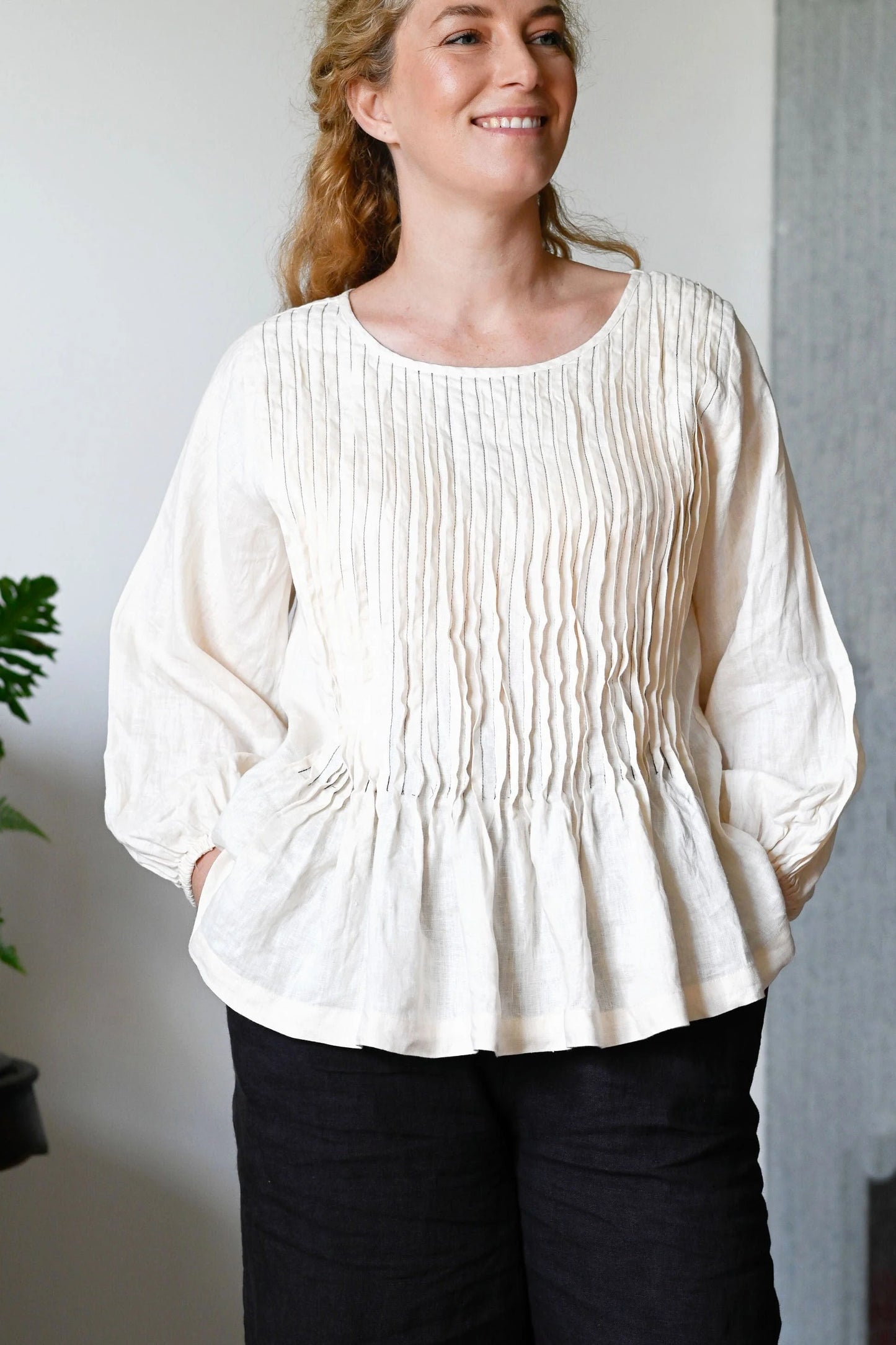 Lazybones - Amelia Linen Top / Cream