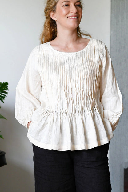 Lazybones - Amelia Linen Top / Cream