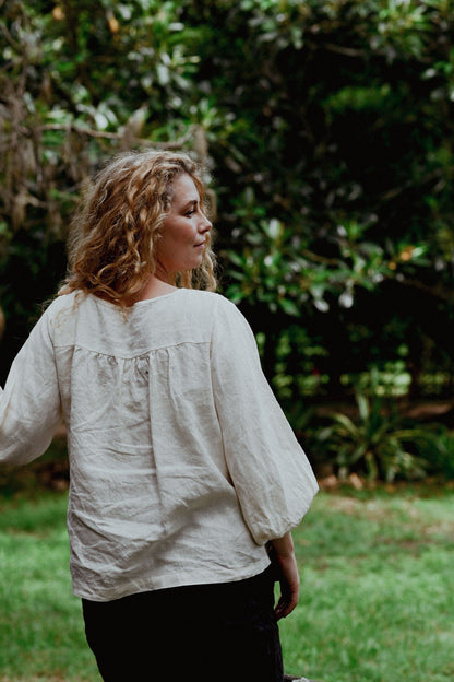 Lazybones - Amelia Linen Top / Cream