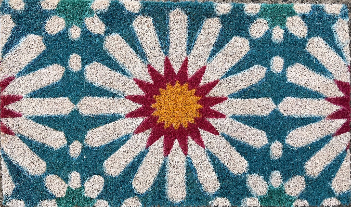 Anna Chandler Design - Coir Doormat / Casablanca Turquoise
