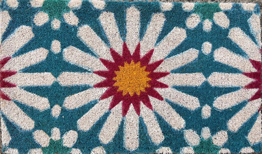 Anna Chandler Design - Coir Doormat / Casablanca Turquoise