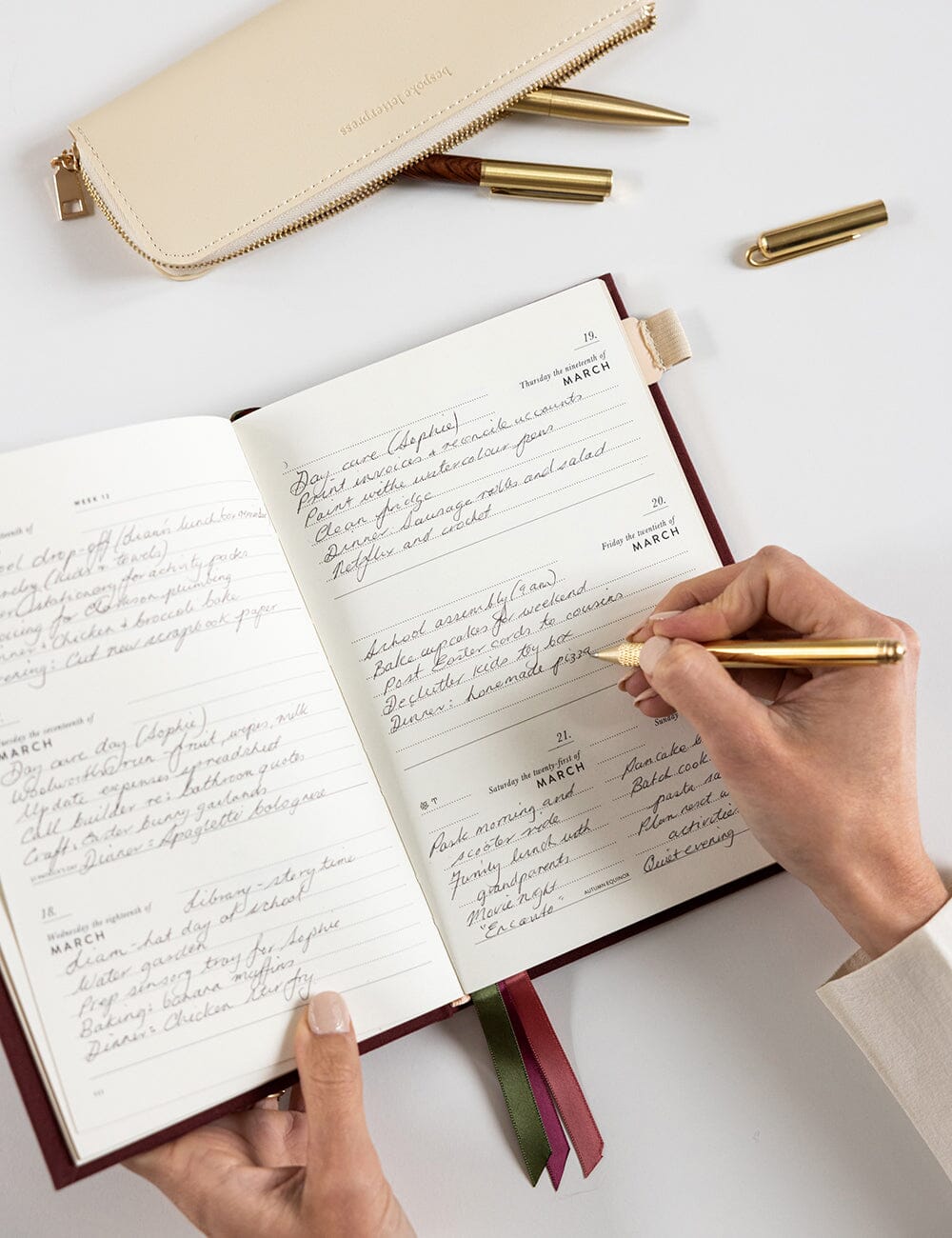 Bespoke Letterpress -  2026 Petite Linen Bound Planner - Mulberry