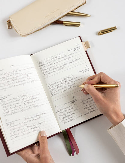 Bespoke Letterpress -  2026 Petite Linen Bound Planner - Mulberry
