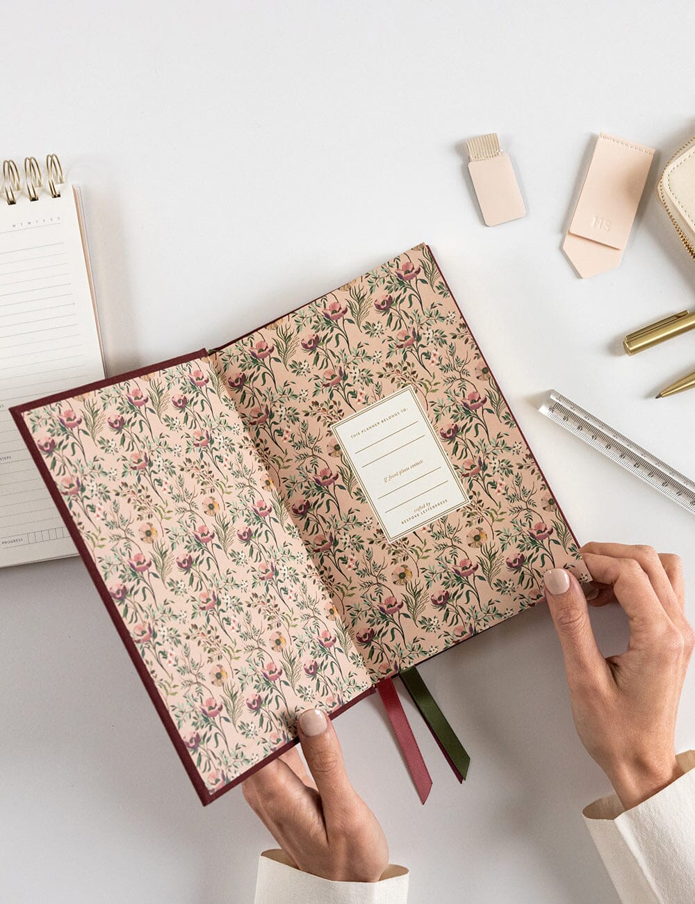 Bespoke Letterpress -  2026 Petite Linen Bound Planner - Mulberry