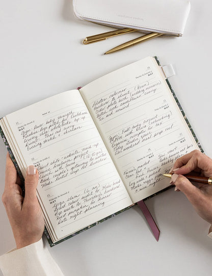Bespoke Letterpress - 2026 Petite Linen Bound Planner, Summer Perennials