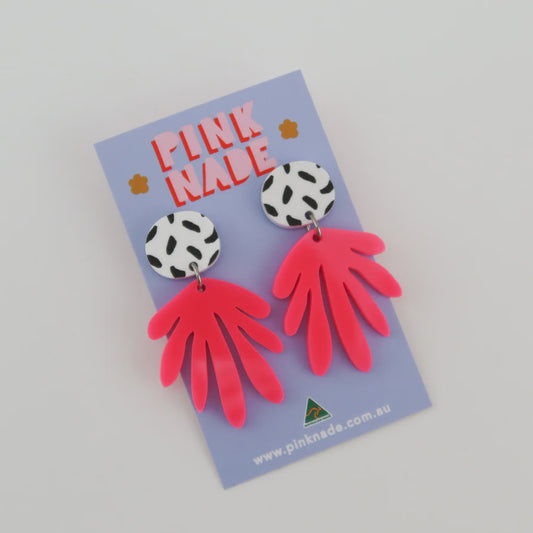 Pink Nade - Deanne Spot / Hot Pink Dangle Earrings