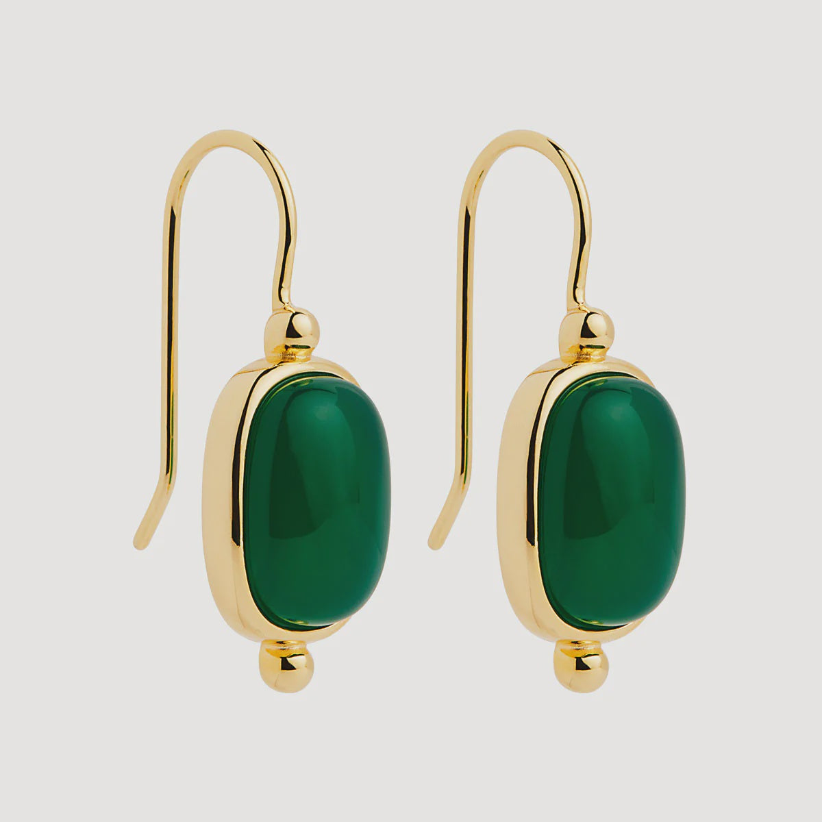 Najo - Fleur Green Onyx Earrings
