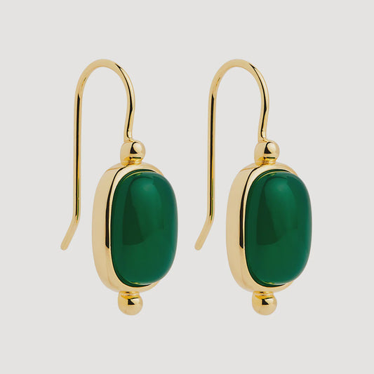 Najo - Fleur Green Onyx Earrings