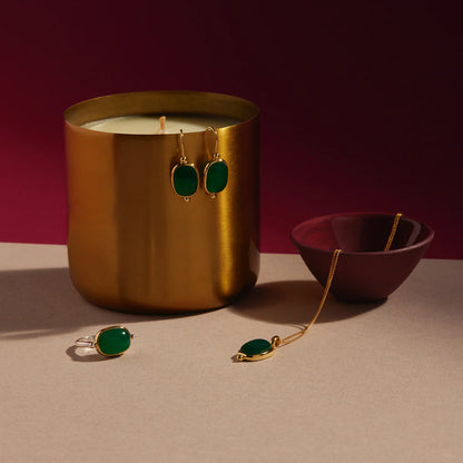 Najo - Fleur Green Onyx Earrings