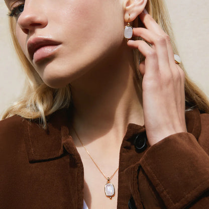 Najo - Fleur Rainbow Moonstone Earrings
