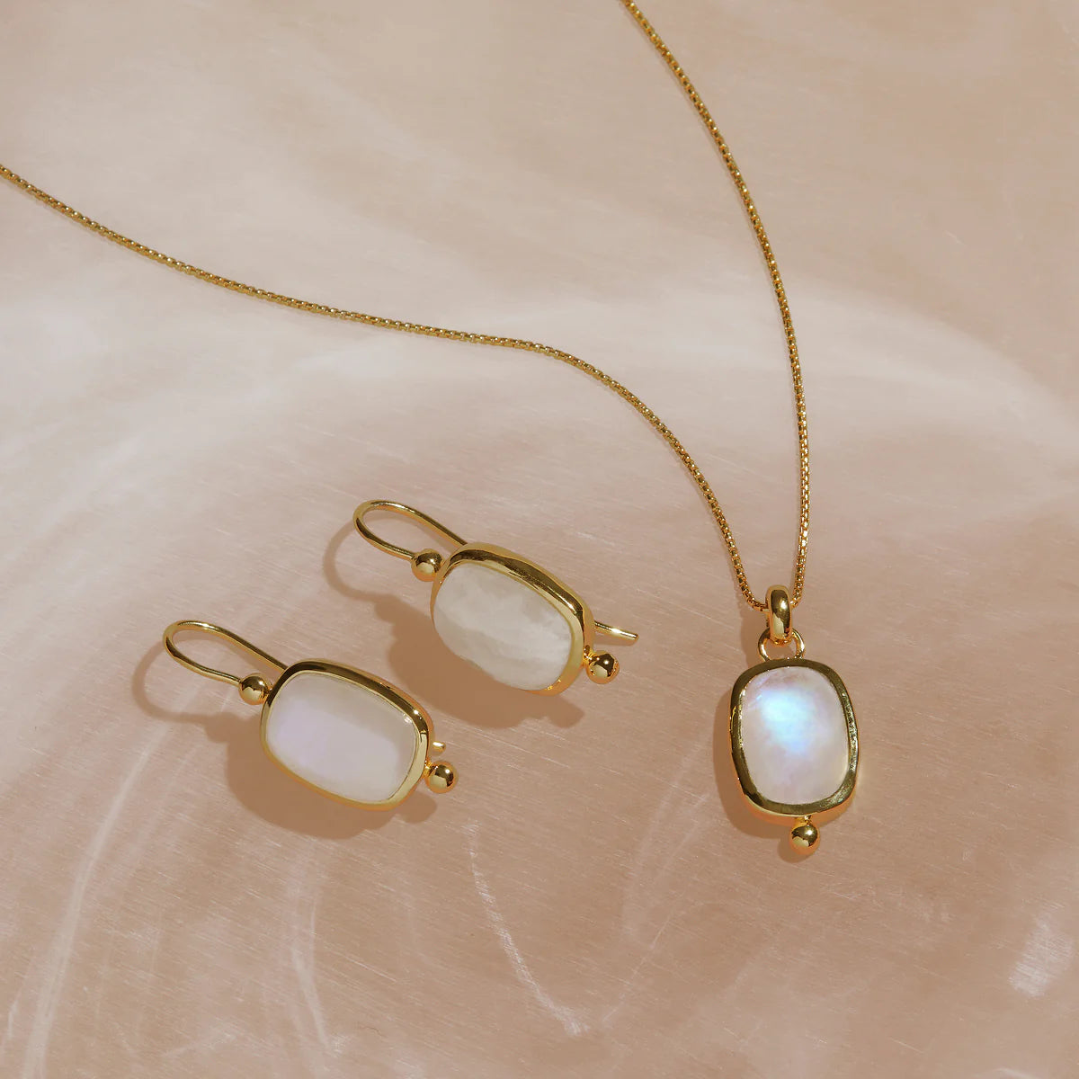 Najo - Fleur Rainbow Moonstone Earrings