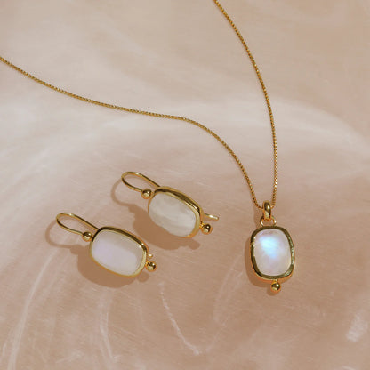 Najo - Fleur Rainbow Moonstone Earrings