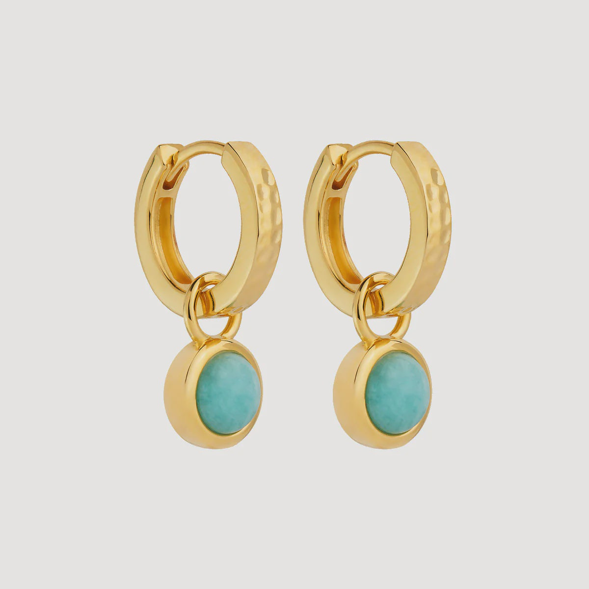 Solace Yellow Gold Amazonite Huggie Earring