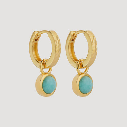 Solace Yellow Gold Amazonite Huggie Earring