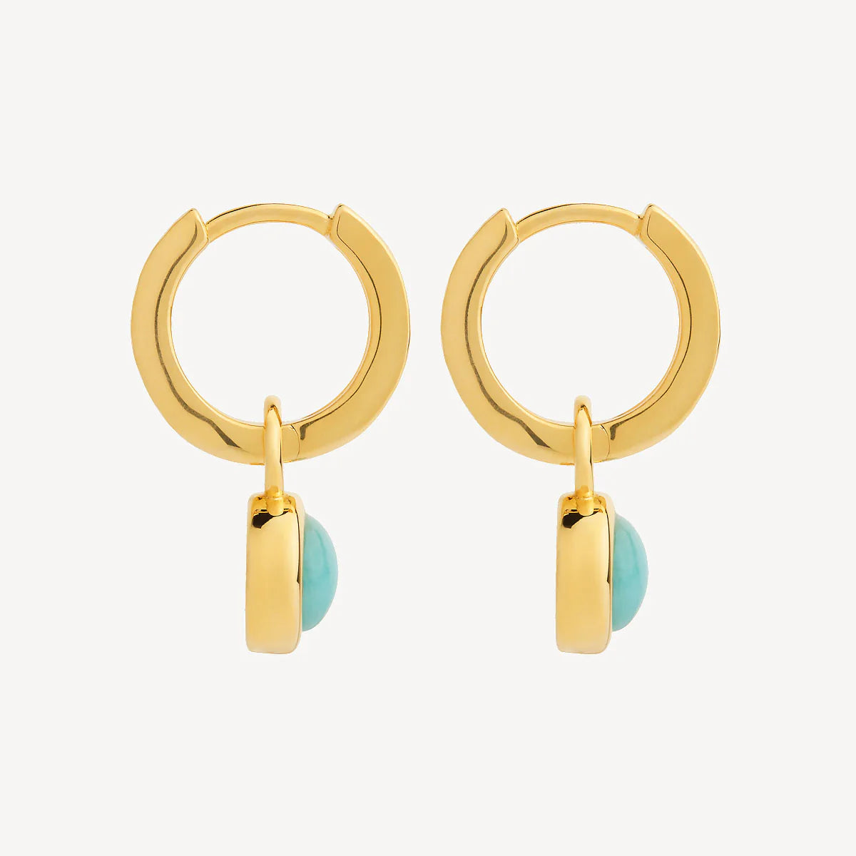 Solace Yellow Gold Amazonite Huggie Earring
