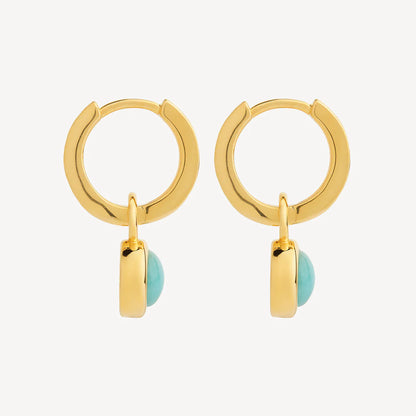 Solace Yellow Gold Amazonite Huggie Earring