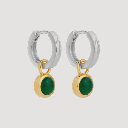 Najo - Solace 2-Tone Green Onyx Huggie Earring