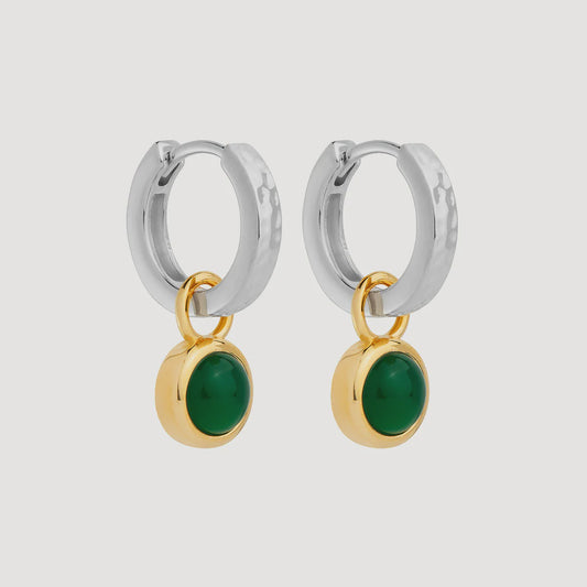 Najo - Solace 2-Tone Green Onyx Huggie Earring