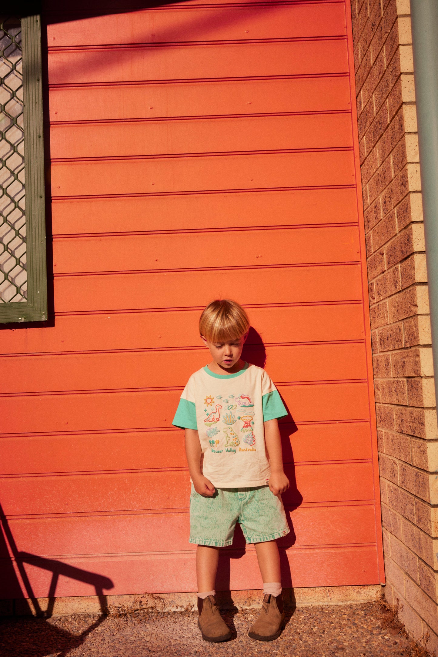 Goldie + Ace - Puff Print Dinosaur Valley T-Shirt