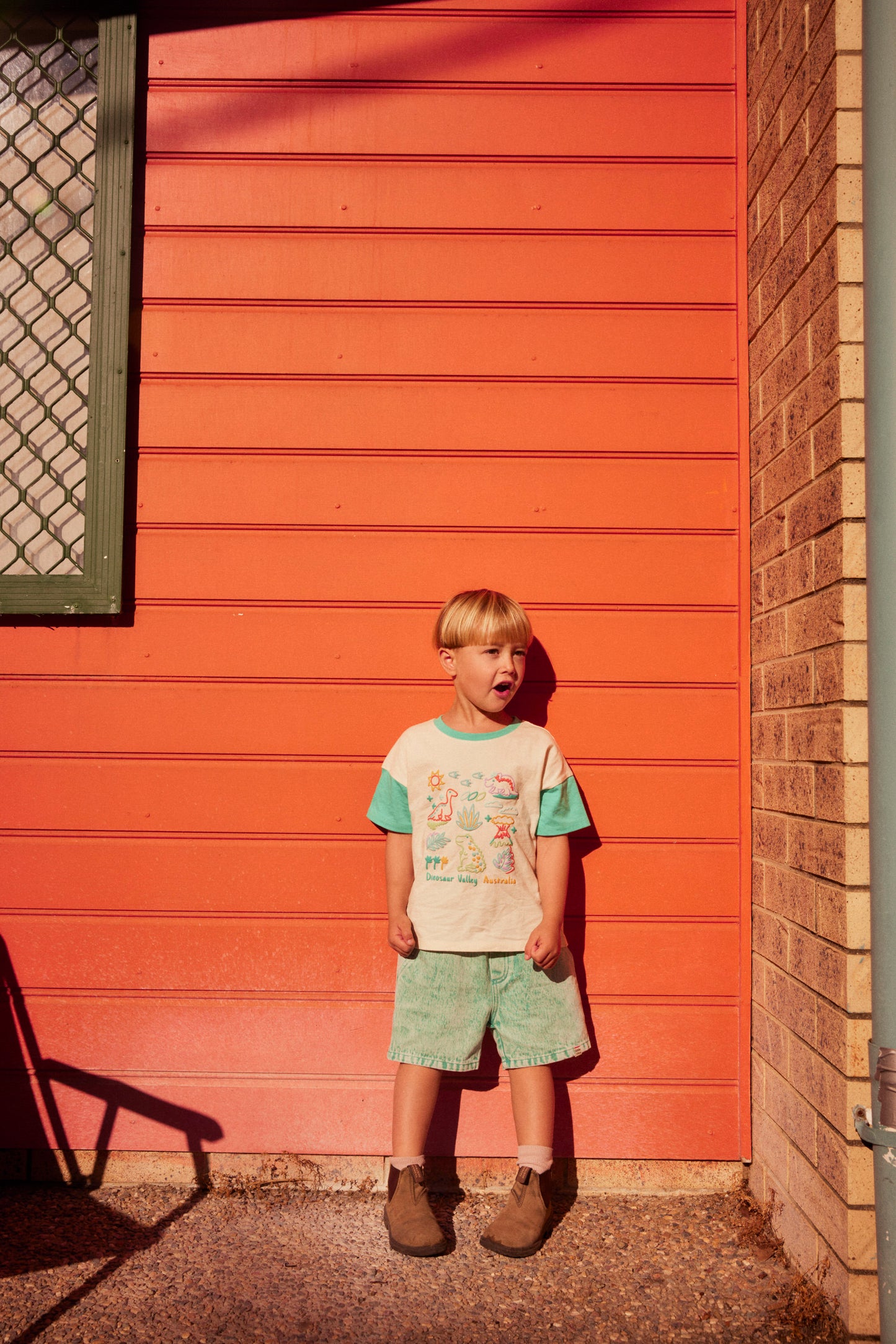 Goldie + Ace - Puff Print Dinosaur Valley T-Shirt