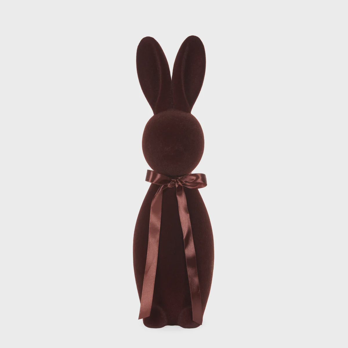 Holly & Ivy - XL Flocked Rabbit with Bow | Brown - The Ivy Room Adelaide