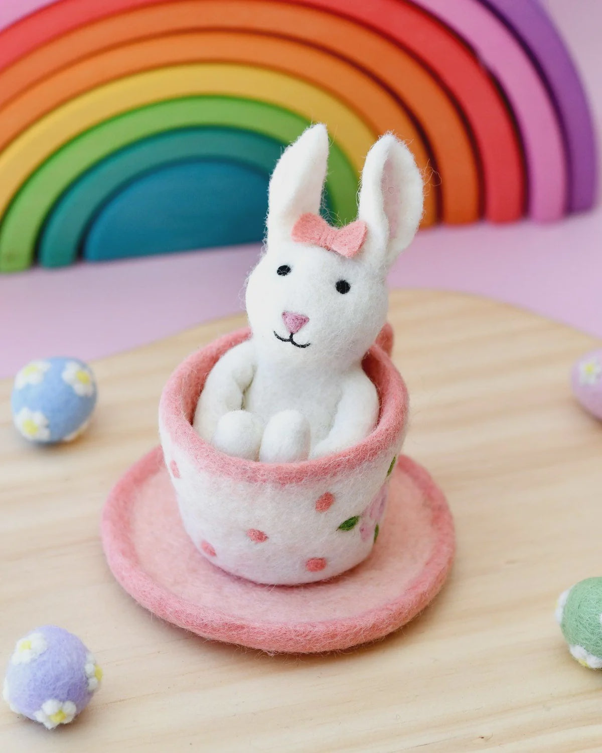 Tara Treasures - Felt Rabbit in Tea Cup - The Ivy Room Adelaide