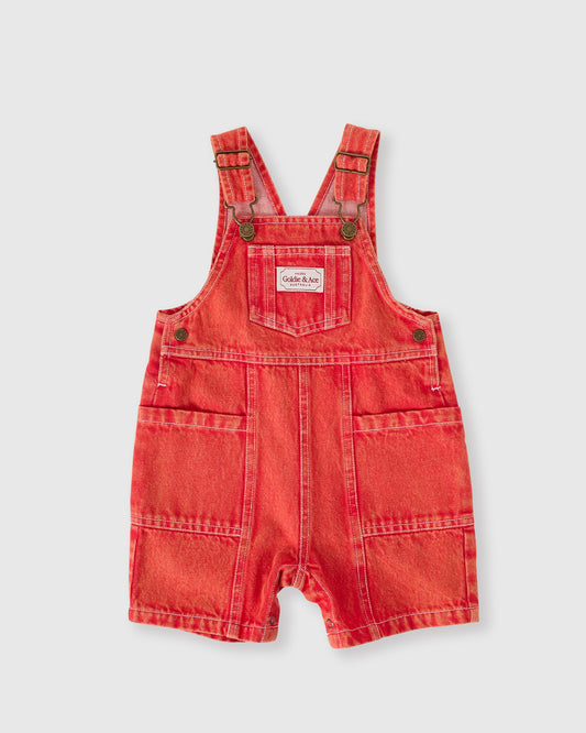 Goldie + Ace - Burton Denim Overalls Apple Red