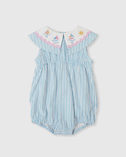 Goldie + Ace - Sailor Stripe Collared Romper
