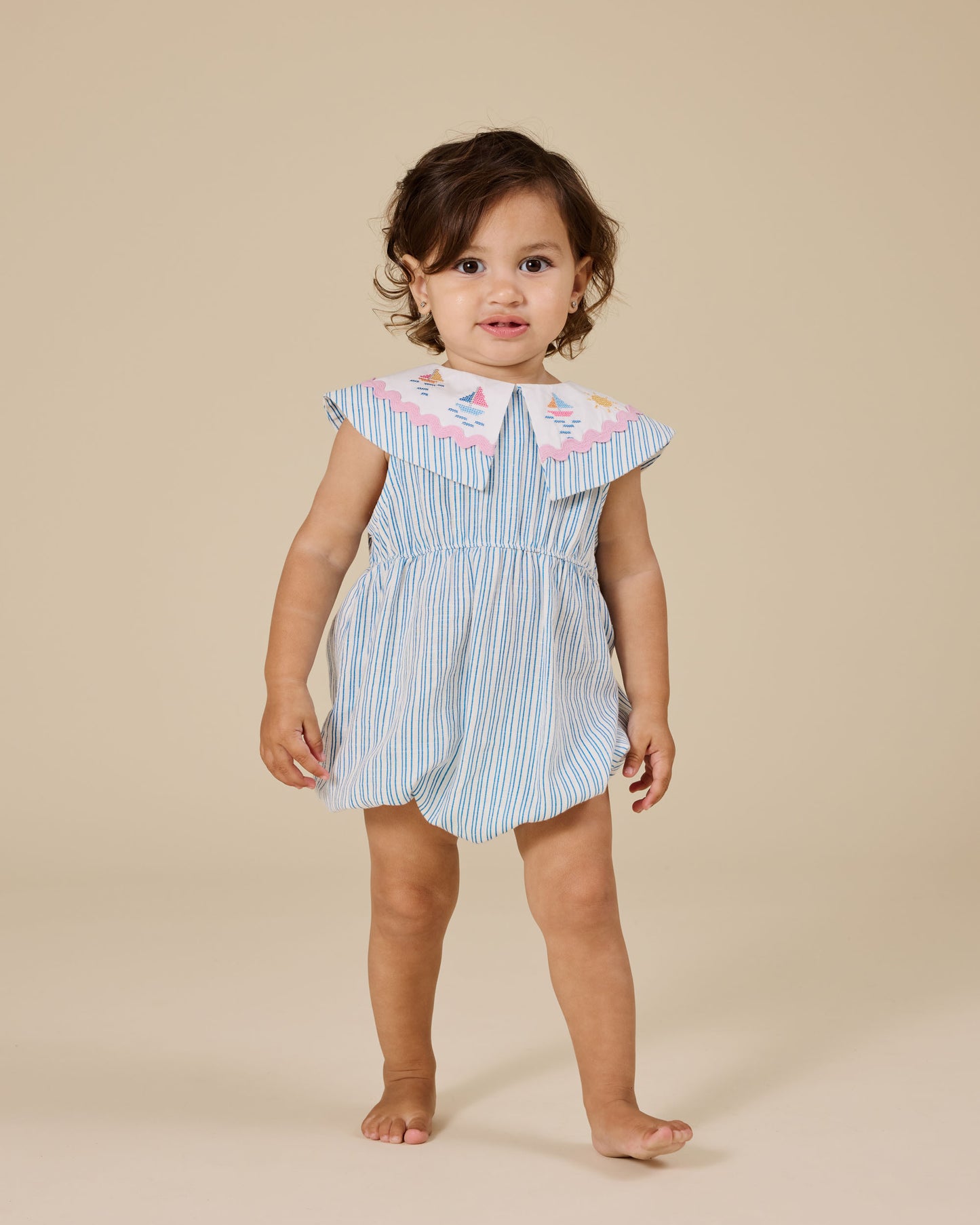 Goldie + Ace - Sailor Stripe Collared Romper