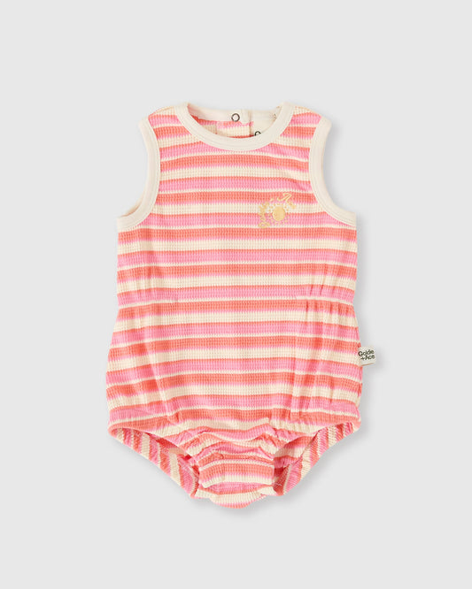 Goldie + Ace - Watermelon Stripe Bubble Romper