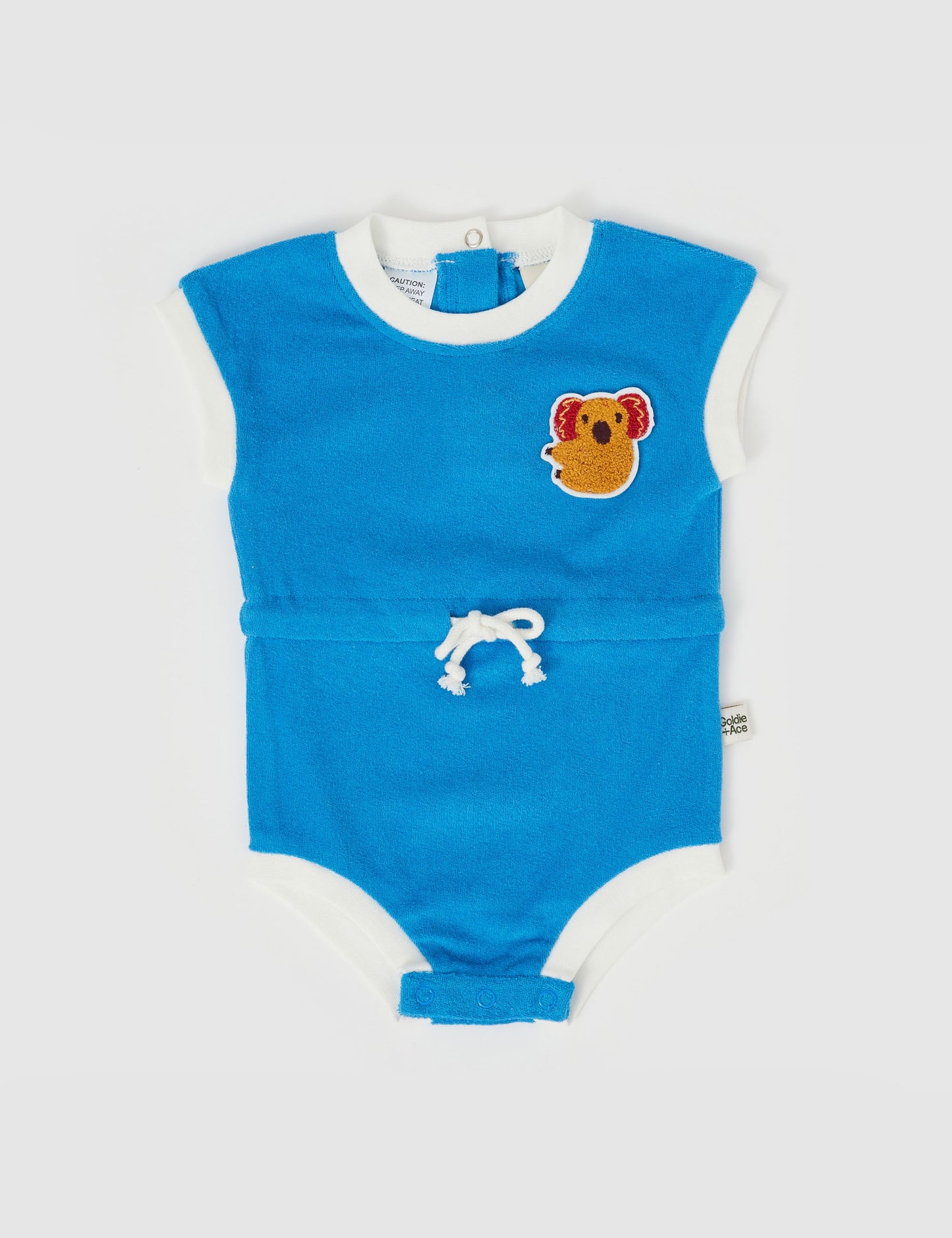 Goldie + Ace - Koala Hug Terry Towelling Romper Ocean