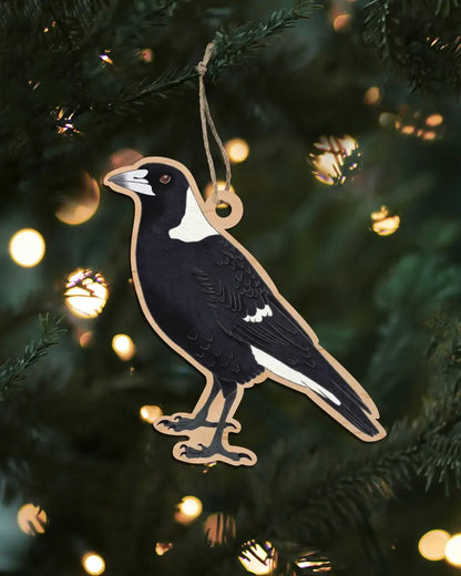 Earth Greetings - Christmas Wooden Decoration | Magpie - The Ivy Room Adelaide