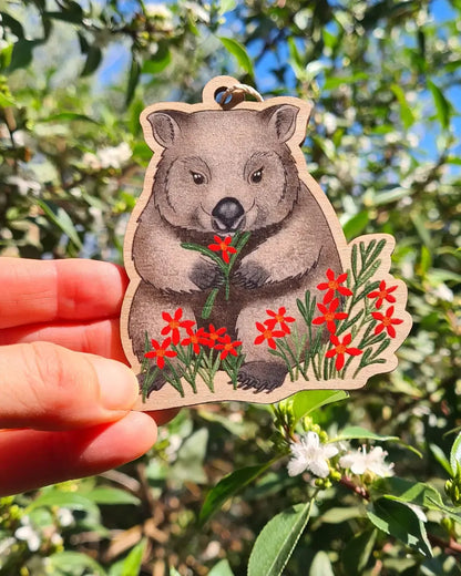 Earth Greetings - Christmas Wooden Decoration | Wombat - The Ivy Room Adelaide