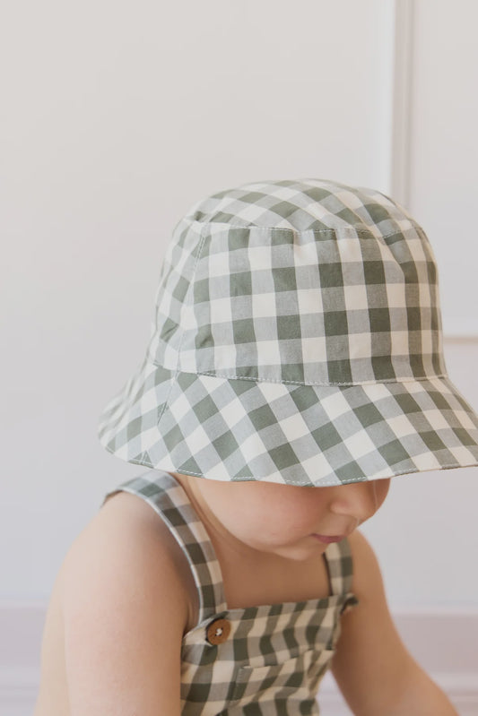 Jamie Kay - Organic Cotton Bucket Hat | Gingham Grape