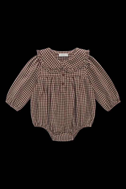 Jamie Kay - Organic Cotton Elowen Playsuit / Cinnamon Gingham