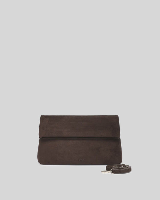 Louenhide - Luka Suedette Clutch | Chocolate - The Ivy Room Adelaide