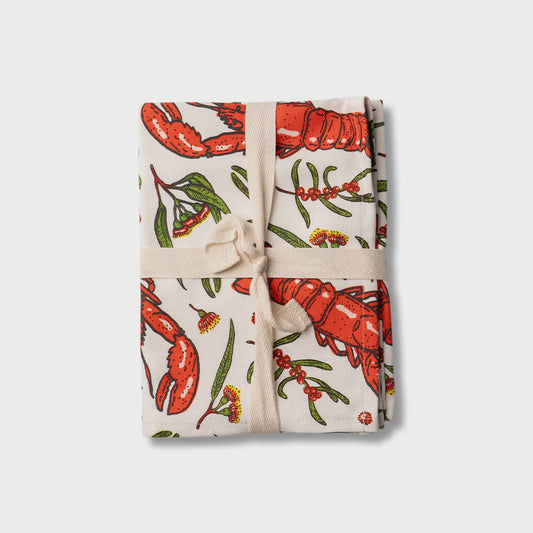 Studio Milligram - Christmas Tea Towel Lobster Spots - The Ivy Room Adelaide