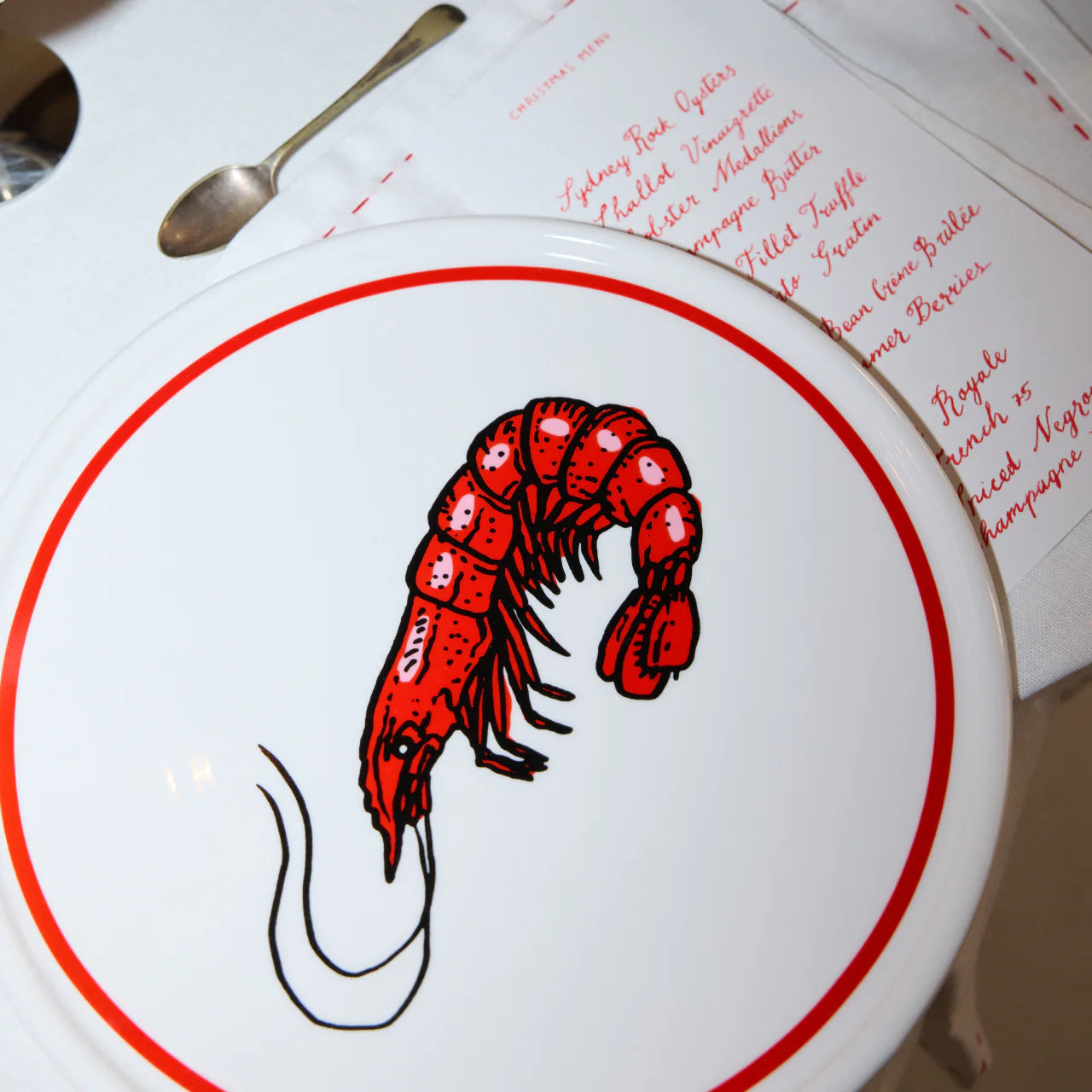 Studio Milligram - Christmas Plate Prawn - The Ivy Room Adelaide