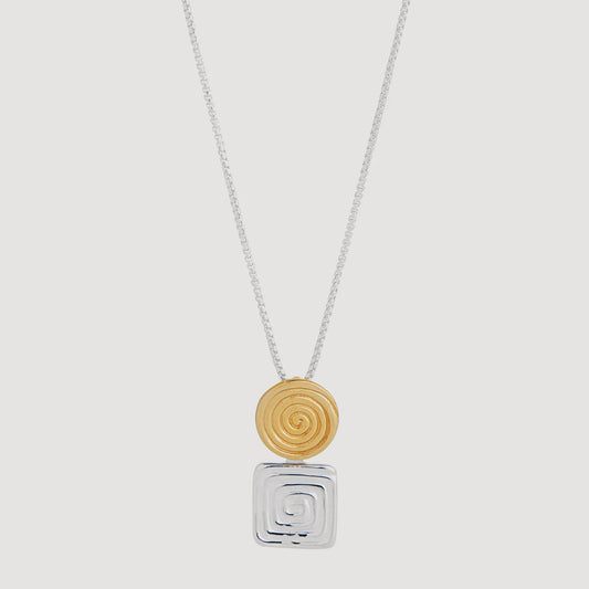 Najo - Labyrinthe Two-Tone Pendant Necklace