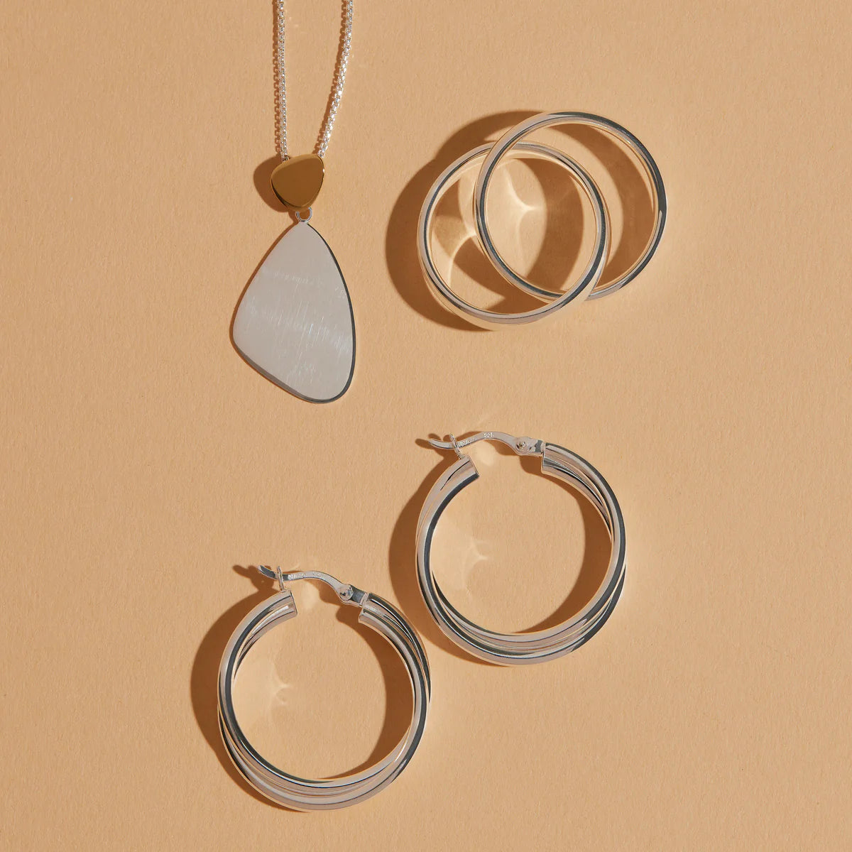 Najo - Papillon Two-Tone Pendant Necklace