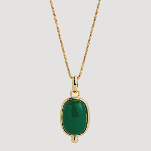 Najo - Fleur Green Onyx Pendant Necklace