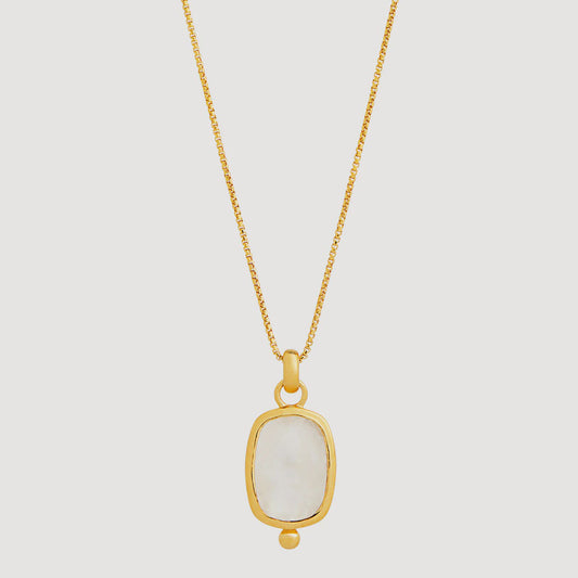 Najo - Fleur Rainbow Moonstone Pendant Necklace
