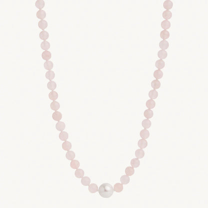Najo - Sunset Rose Quartz & Pearl Necklace