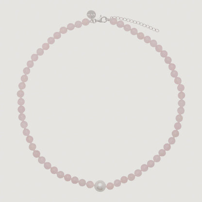 Najo - Sunset Rose Quartz & Pearl Necklace