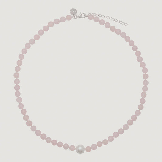 Najo - Sunset Rose Quartz & Pearl Necklace