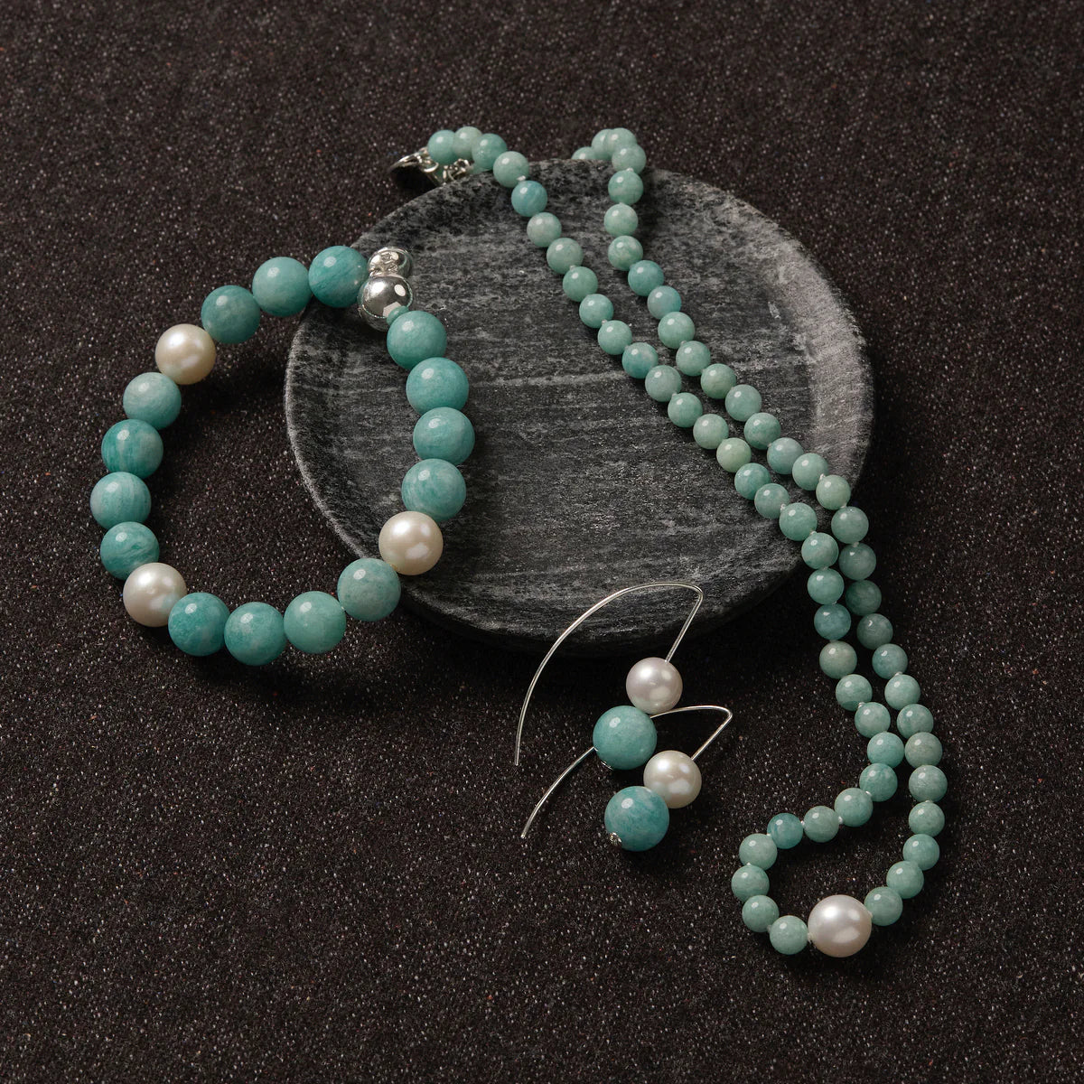 Najo - Sunset Amazonite & Pearl Necklace