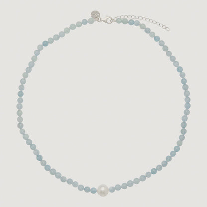 Najo - Sunset Aquamarine & Pearl Necklace